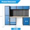 Chery Industrial Multifunctional Steel Garage Storage Cabinet W/ Doors, Sliding Drawers Blue-4-Pieces JINWB108EBL01 - alternate 3